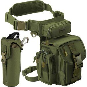 Drop Leg Bag for Men Tactical Metal Detecting Thigh Pack with Water Bottle Pouch